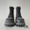 Balenciaga Strike 20mm Distressed Cotton Canvas Lace-Up Black Ankle Boots