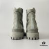 Balenciaga Strike 20mm Distressed Cotton Canvas Lace-Up Gray-Green Ankle Boots