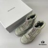 Balenciaga Strike 20mm Distressed Cotton Canvas Lace-Up Gray-Green Ankle Boots