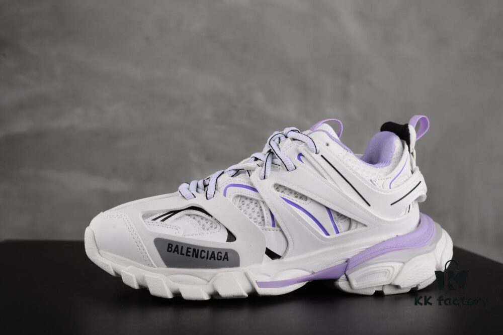 Newly Released Paris-made Balenciaga Track 3 Series White and Purple - Premium Quality, Correct Leather Edge and Shoe Shape