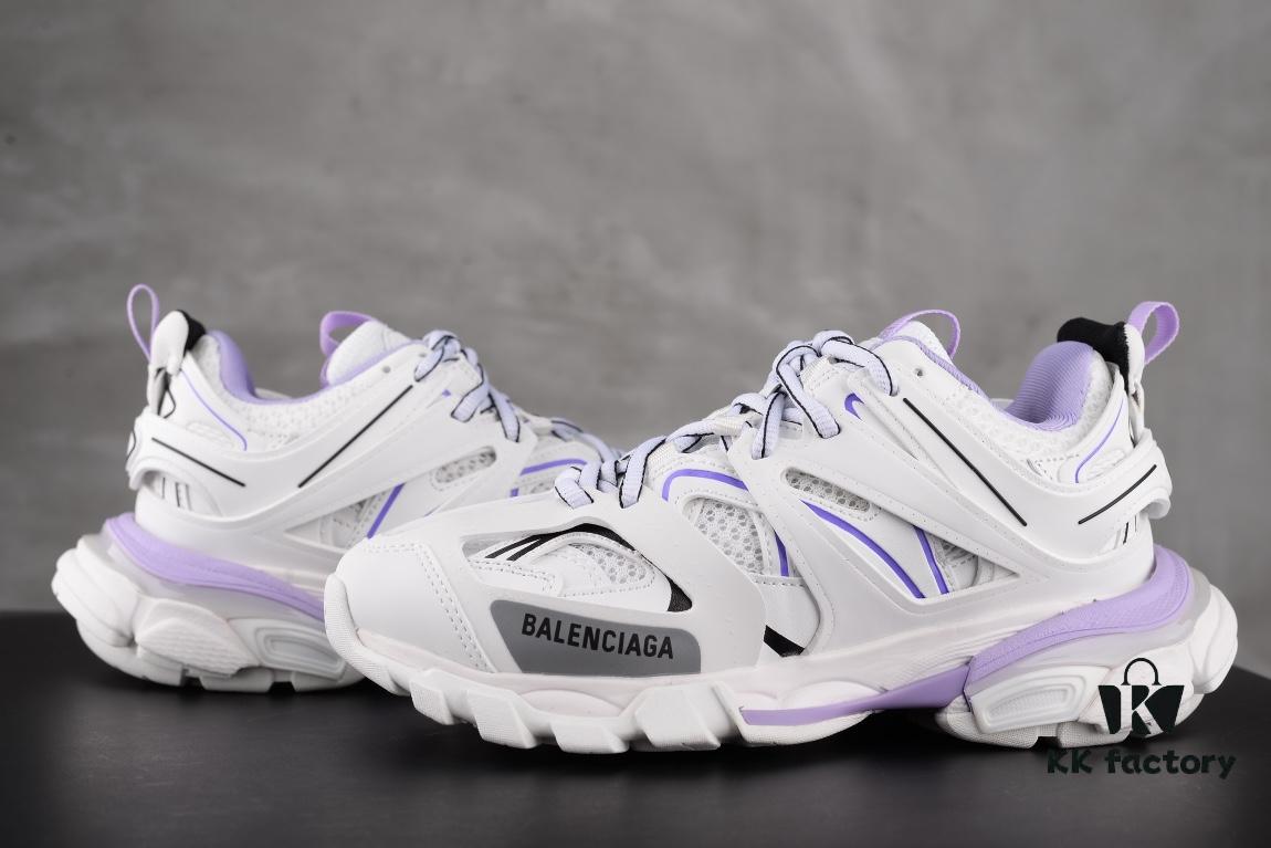 Newly Released Paris-made Balenciaga Track 3 Series White and Purple - Premium Quality, Correct Leather Edge and Shoe Shape