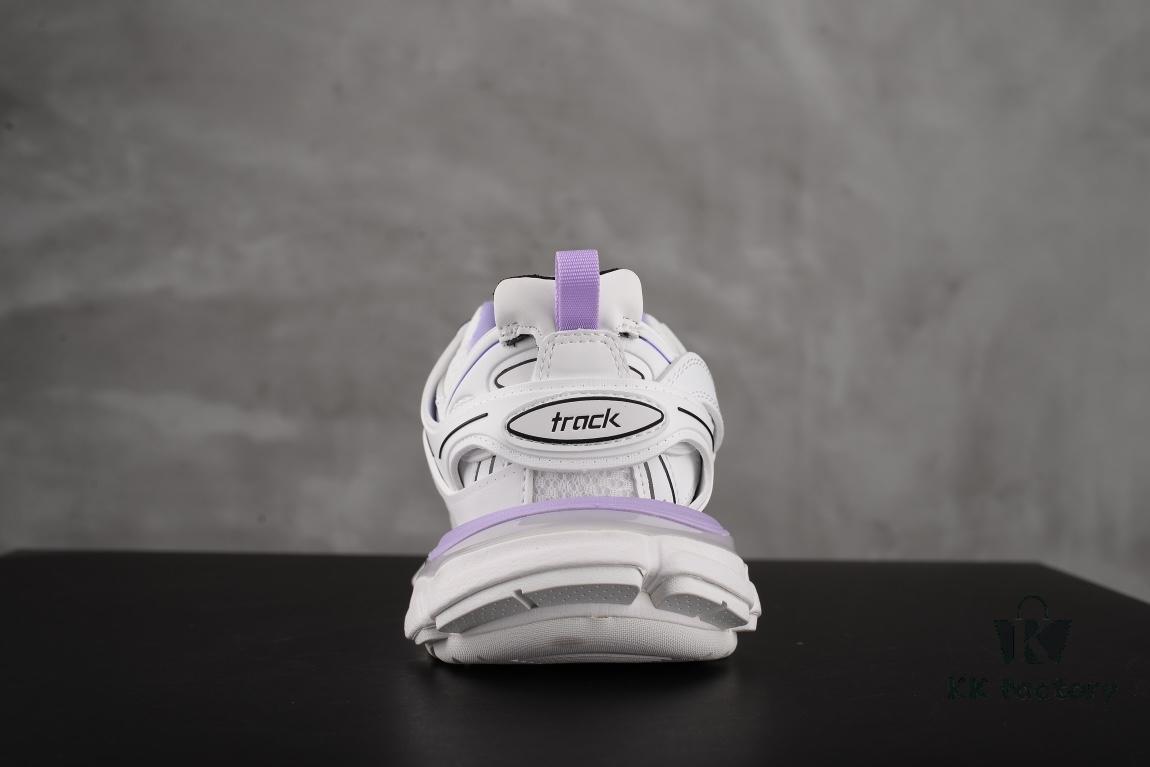 Newly Released Paris-made Balenciaga Track 3 Series White and Purple - Premium Quality, Correct Leather Edge and Shoe Shape