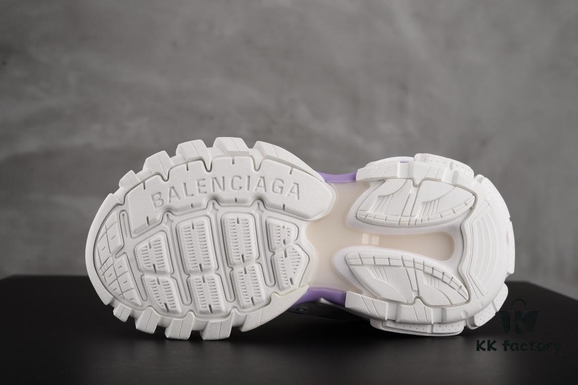 Newly Released Paris-made Balenciaga Track 3 Series White and Purple - Premium Quality, Correct Leather Edge and Shoe Shape
