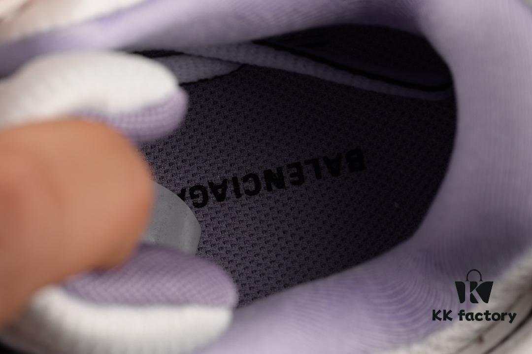 Newly Released Paris-made Balenciaga Track 3 Series White and Purple - Premium Quality, Correct Leather Edge and Shoe Shape