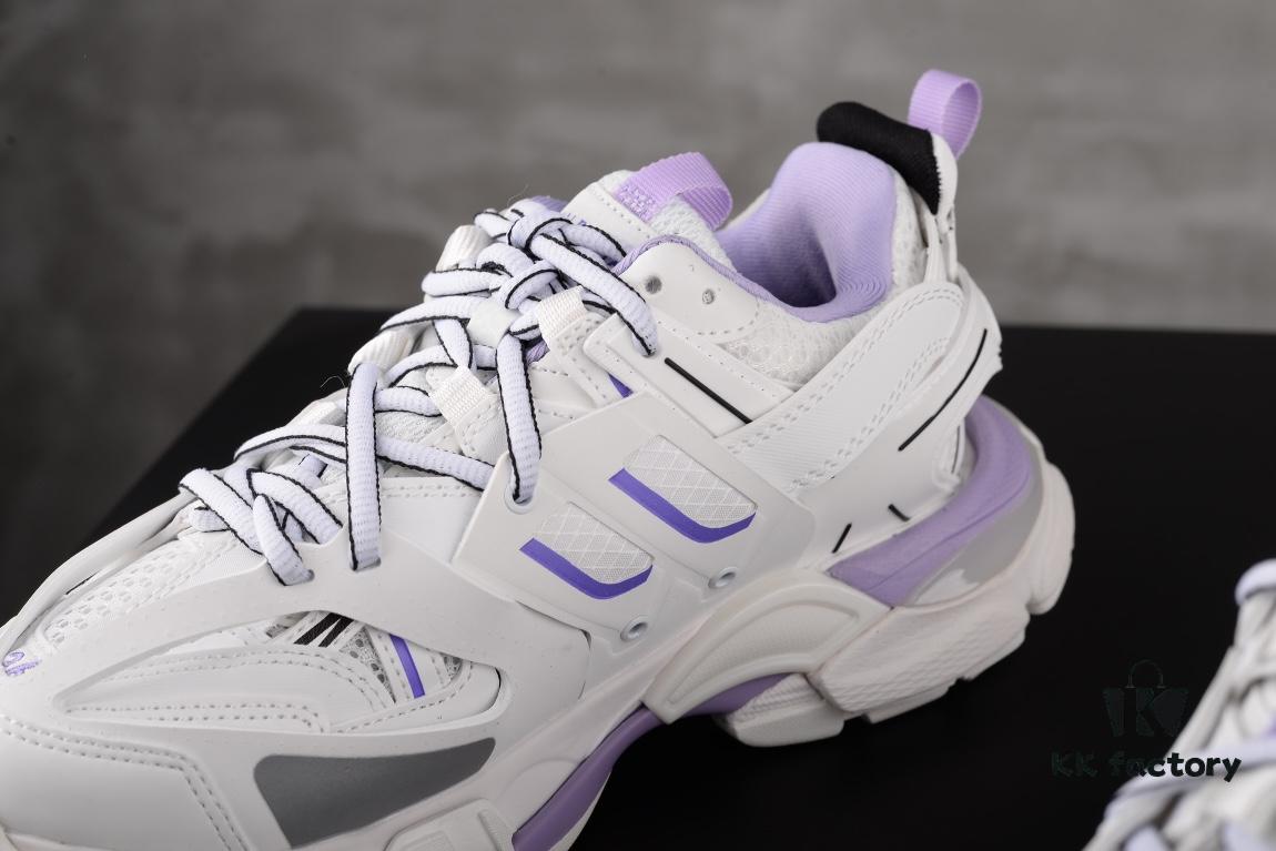 Newly Released Paris-made Balenciaga Track 3 Series White and Purple - Premium Quality, Correct Leather Edge and Shoe Shape