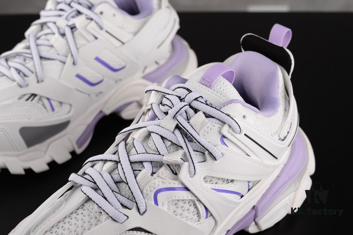 Newly Released Paris-made Balenciaga Track 3 Series White and Purple - Premium Quality, Correct Leather Edge and Shoe Shape