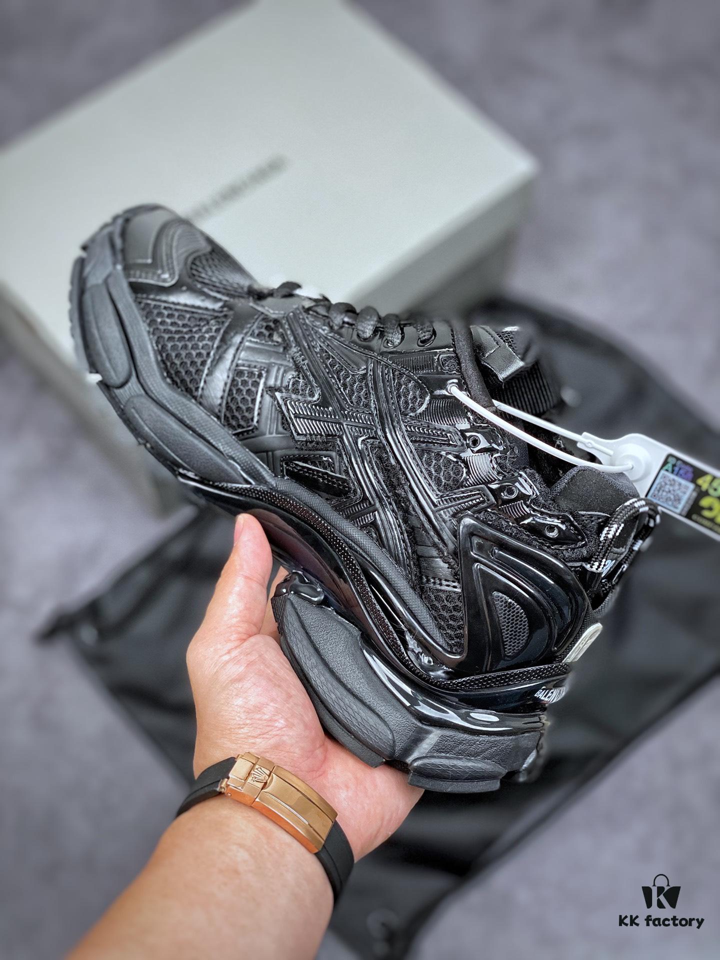 KITH x BALENCIAGA Runner Sneaker Low-Top Retro Running Shoes 'Deconstructed Black and White Logo'