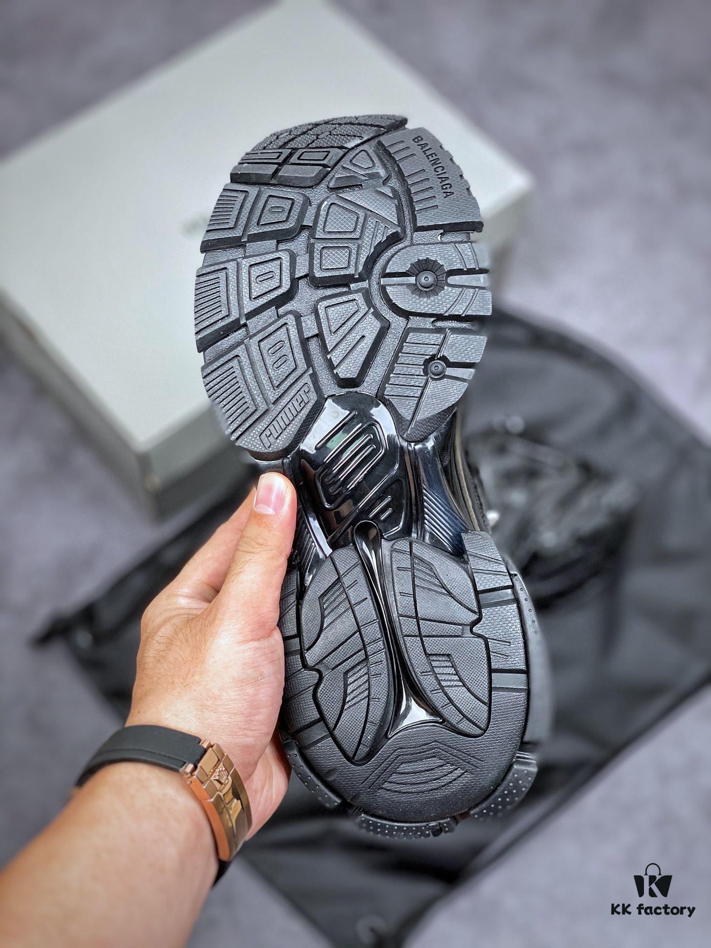 KITH x BALENCIAGA Runner Sneaker Low-Top Retro Running Shoes 'Deconstructed Black and White Logo'