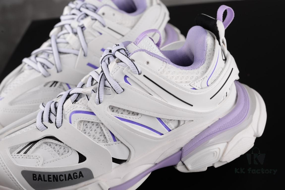 Newly Released Paris-made Balenciaga Track 3 Series White and Purple - Premium Quality, Correct Leather Edge and Shoe Shape