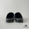 Balenciaga Crocodile-Textured Leather Flat Slip-On Fashion Sandals in Black