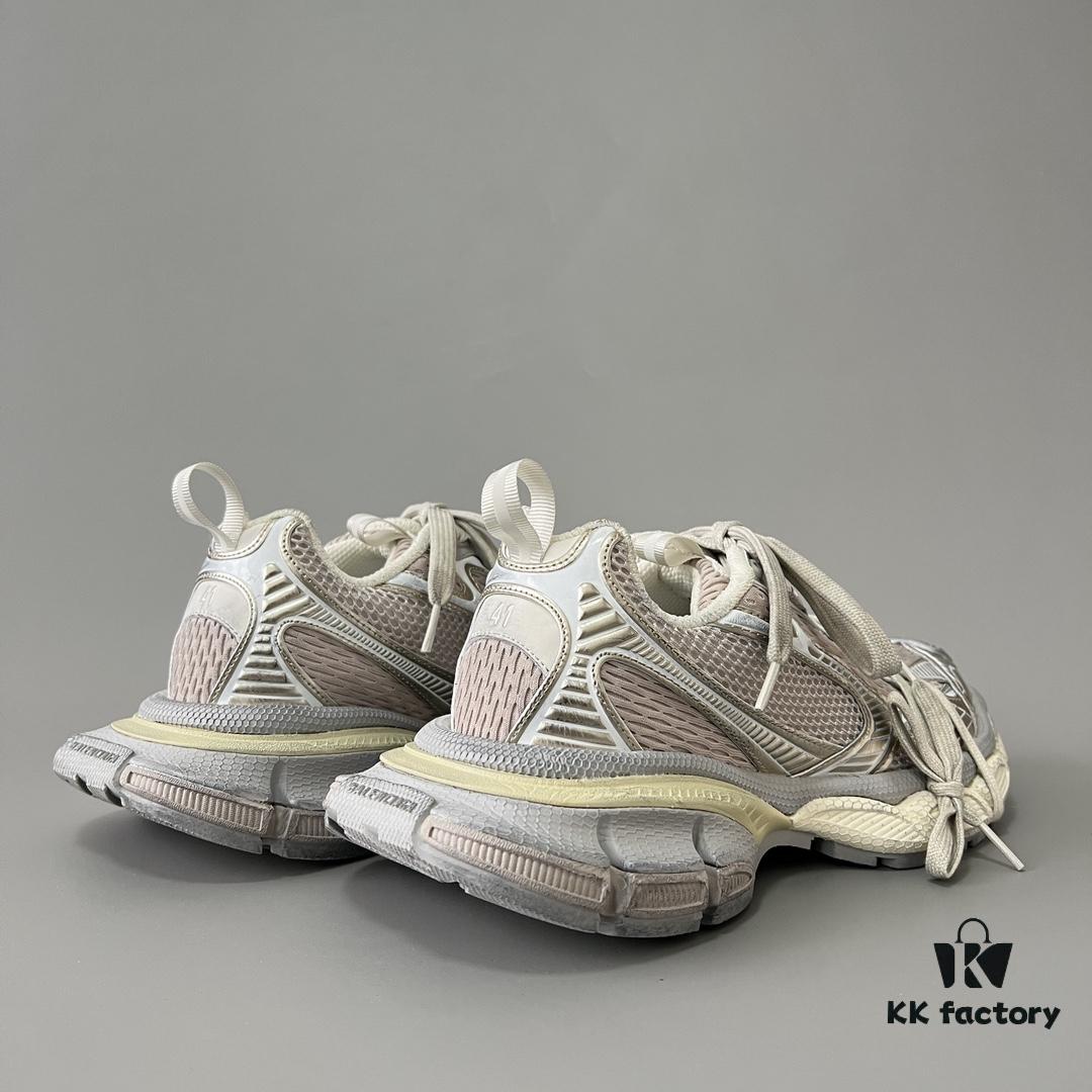 Balenciaga 3XL Mesh Lace-Up Distressed Low-Top Dad Sneakers in Light Beige