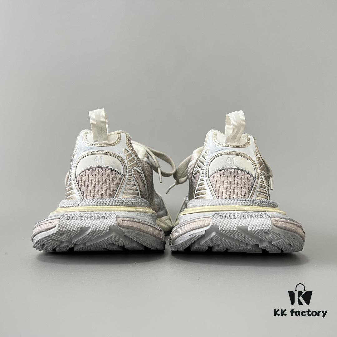 Balenciaga 3XL Mesh Lace-Up Distressed Low-Top Dad Sneakers in Light Beige