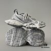 Balenciaga 3XL Mesh Lace-up Distressed Low-top Dad Sneakers in Silver Grey