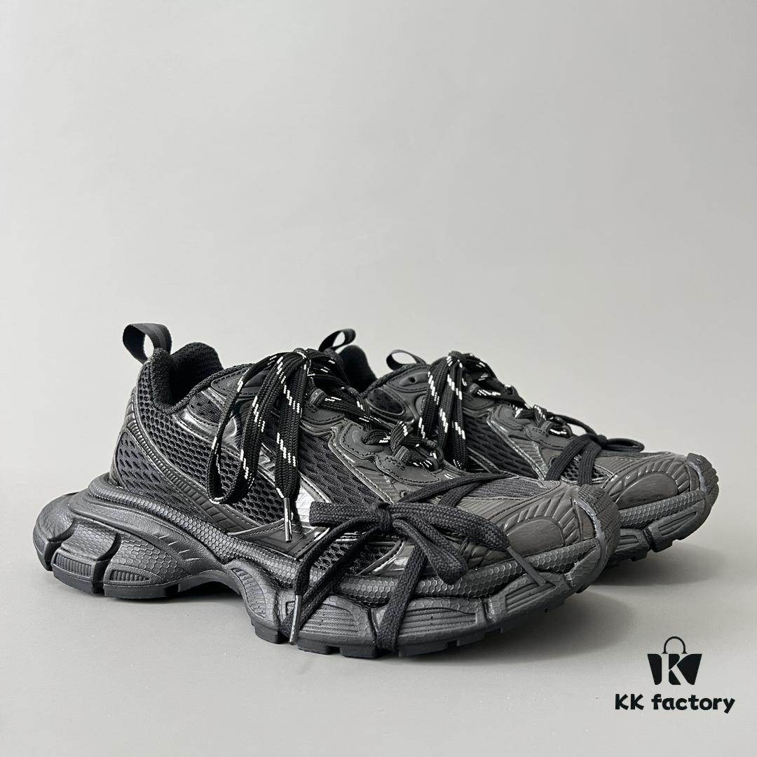 Balenciaga Black Mesh Lace-Up Distressed Low-Top Daddy Shoes 3XL