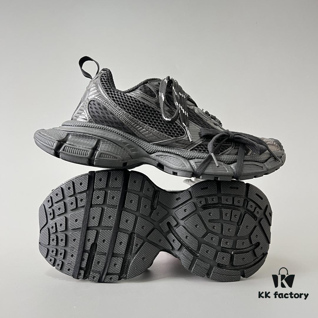 Balenciaga Black Mesh Lace-Up Distressed Low-Top Daddy Shoes 3XL