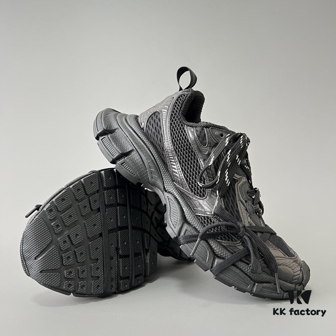 Balenciaga Black Mesh Lace-Up Distressed Low-Top Daddy Shoes 3XL