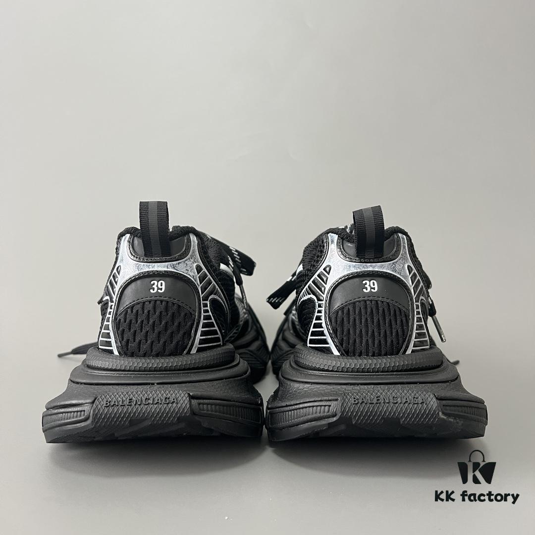 Balenciaga 3XL Mesh Lace-Up Distressed Low-Top Daddy Sneakers in Black and White