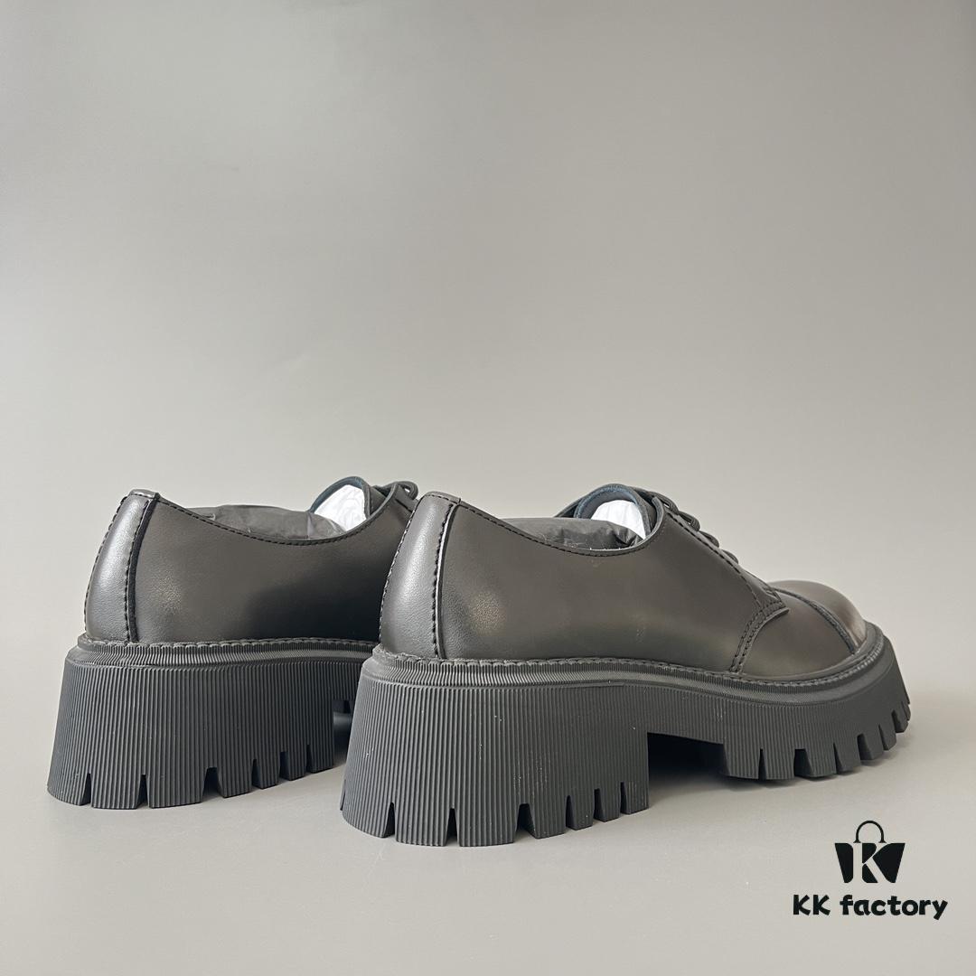 Balenciaga Tractor Leather Chunky Sole Lace-Up Shoes