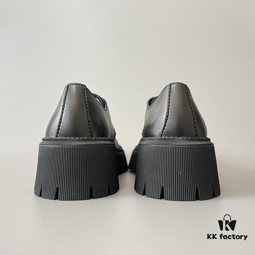Balenciaga Tractor Leather Chunky Sole Lace-Up Shoes