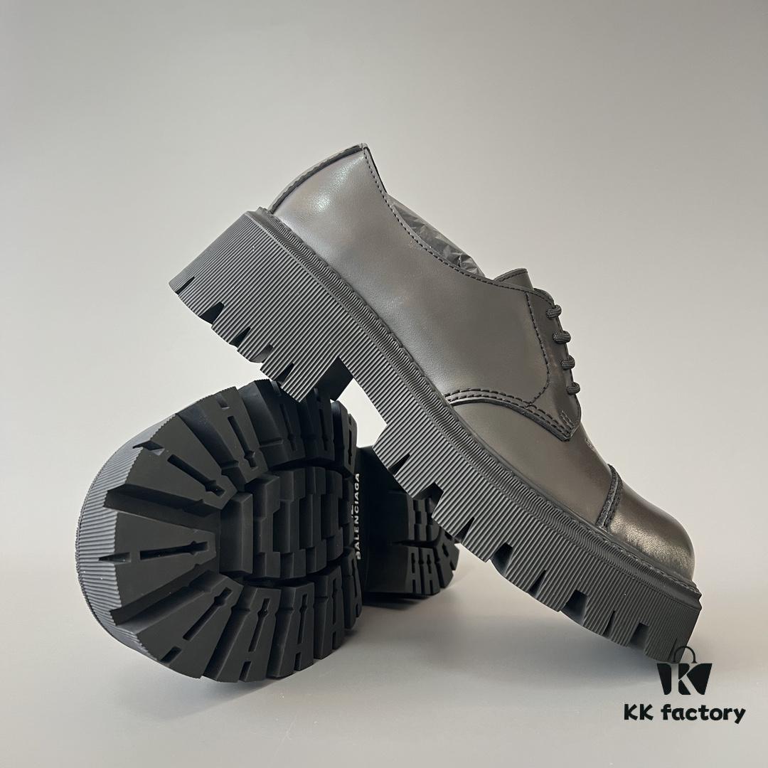 Balenciaga Tractor Leather Chunky Sole Lace-Up Shoes