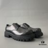 Balenciaga Sergent Derby Shoes in Smooth Calfskin Leather in Black