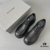 Balenciaga Sergent Derby Shoes in Smooth Calfskin Leather in Black