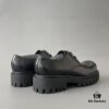 Balenciaga Sergent Derby Shoes in Black Split-Pearl Calfskin