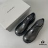 Balenciaga Sergent Derby Shoes in Black Split-Pearl Calfskin