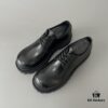 Balenciaga Sergent Derby Shoes in Black Split-Pearl Calfskin