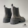 Balenciaga Tractor Leather Platform Ankle Boots with Distressed Detailing