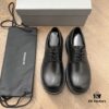 Balenciaga Sergent Derby Shoes in Smooth Calfskin Leather in Black