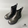 Balenciaga Tractor Leather Platform Ankle Boots with Distressed Detailing