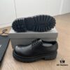 Balenciaga Sergent Derby Shoes in Smooth Calfskin Leather in Black
