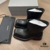 Balenciaga Trooper Chunky Square-Toe Ankle Boots