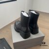 Balenciaga Trooper Chunky Square-Toe Ankle Boots