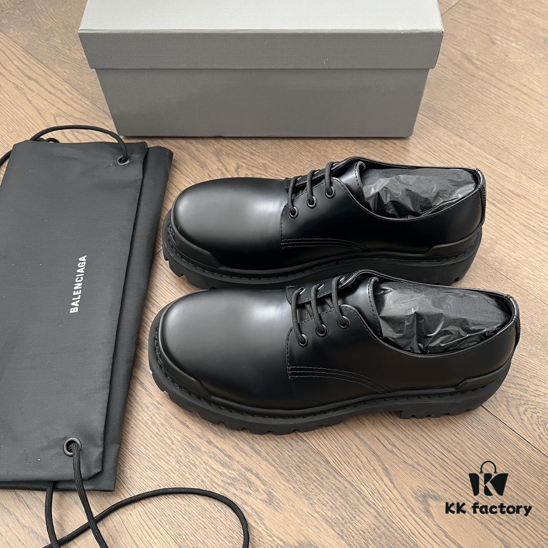 Balenciaga lace-up platform oxford casual leather shoes