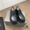 Balenciaga lace-up platform oxford casual leather shoes