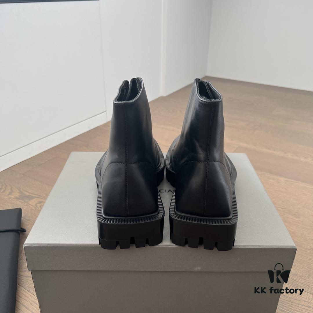 Balenciaga Gear-Soled Square-Toe Ankle Boots