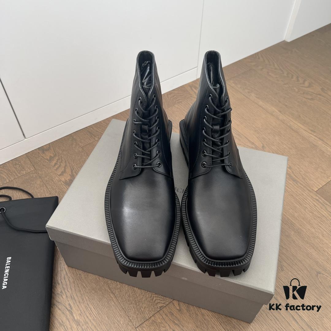 Balenciaga Gear-Soled Square-Toe Ankle Boots