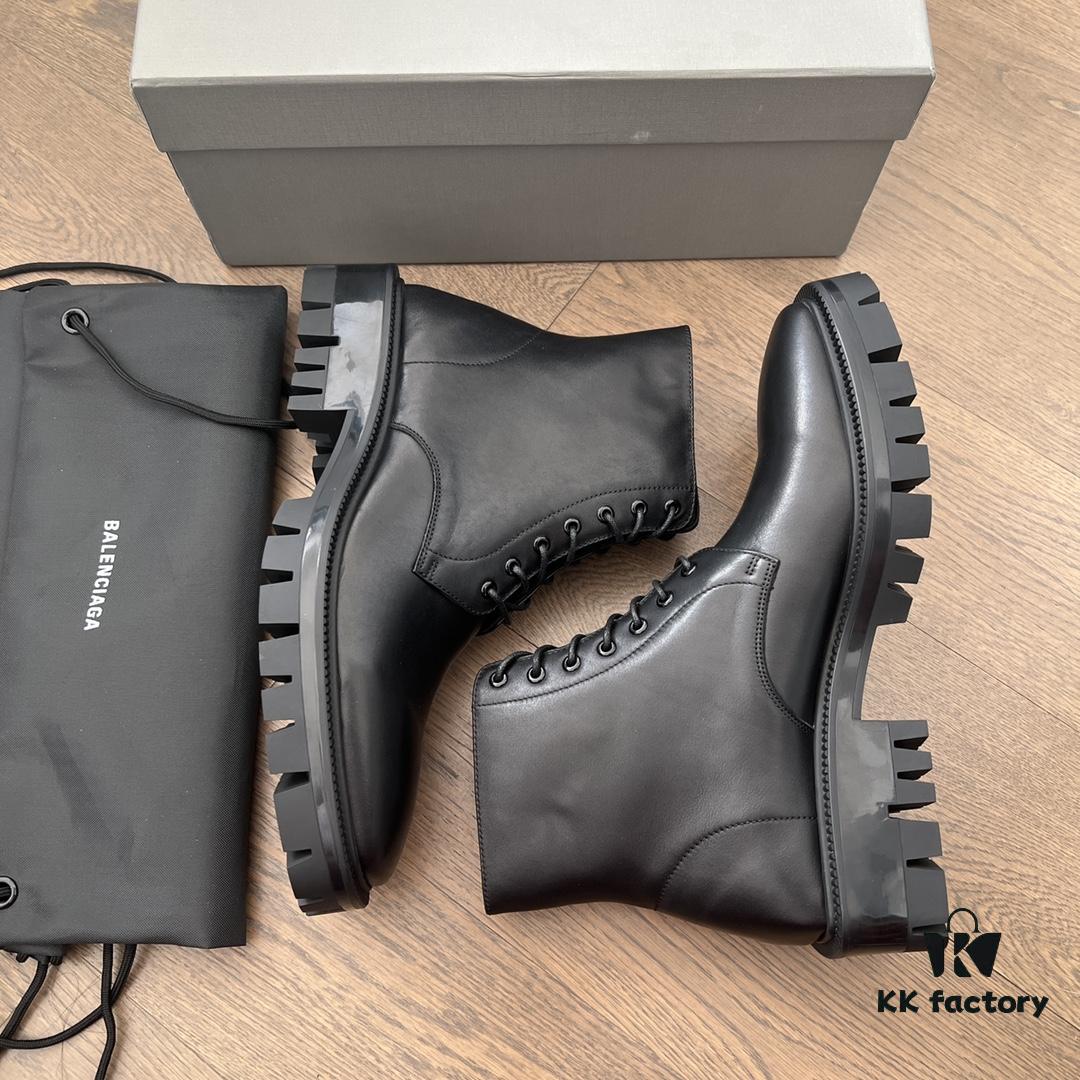 Balenciaga Gear-Soled Square-Toe Ankle Boots