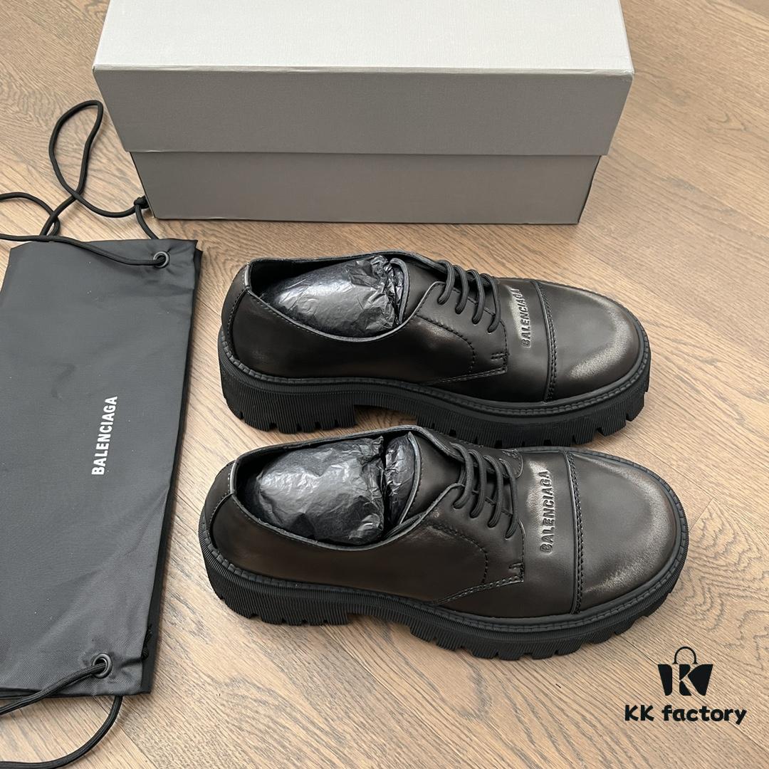 Balenciaga Tractor Leather Distressed Shoes