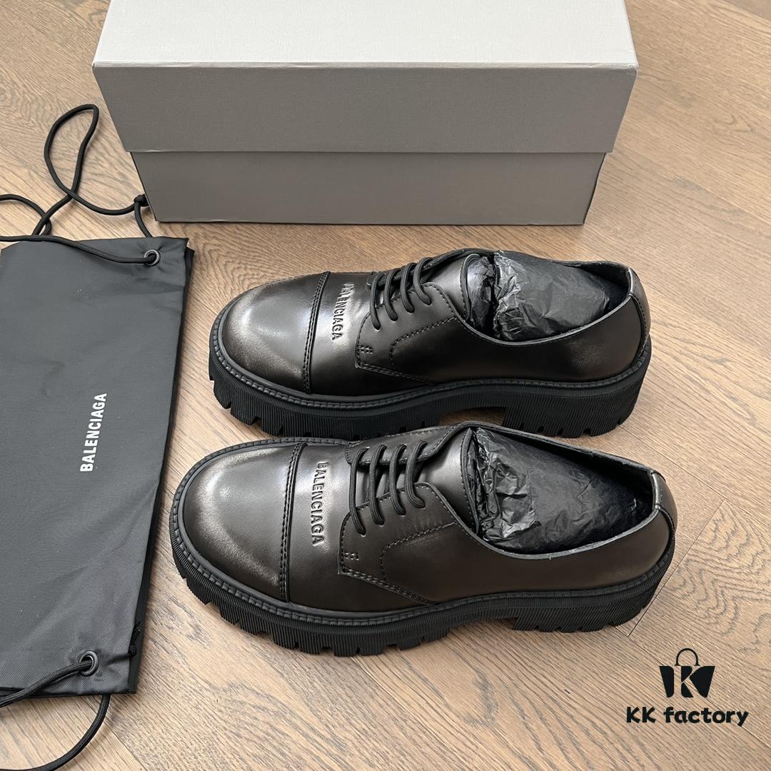 Balenciaga Tractor Leather Distressed Shoes