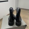 Balenciaga Tractor Chunky Leather Lace-Up Ankle Boots