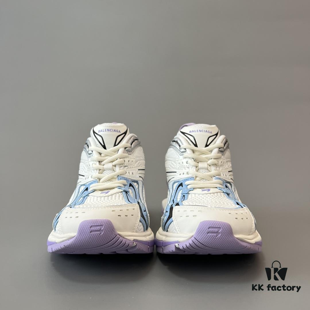 Balenciaga X-Pander Mesh Nylon Lace-Up Non-Slip Low-Cut Sneakers in White, Blue, and Purple