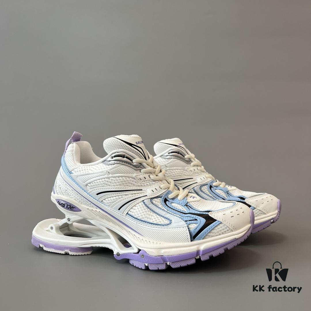 Balenciaga X-Pander Mesh Nylon Lace-Up Non-Slip Low-Cut Sneakers in White, Blue, and Purple