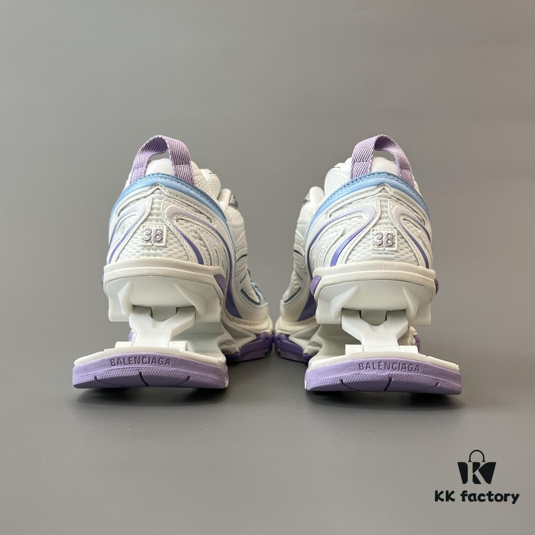 Balenciaga X-Pander Mesh Nylon Lace-Up Non-Slip Low-Cut Sneakers in White, Blue, and Purple