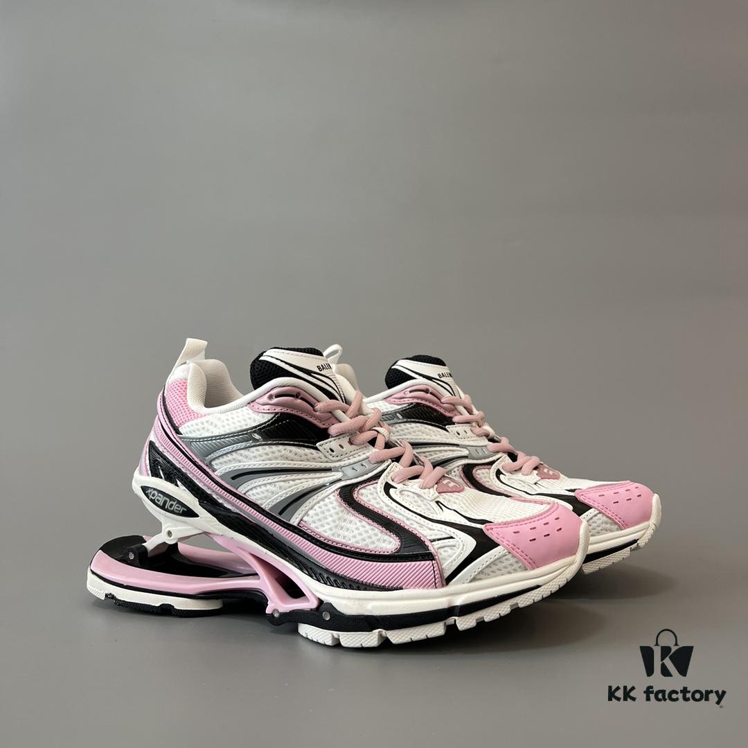 Balenciaga X-Pander Mesh Nylon Lace-Up Non-Slip Low-Cut Sneakers in White, Black, and Pink