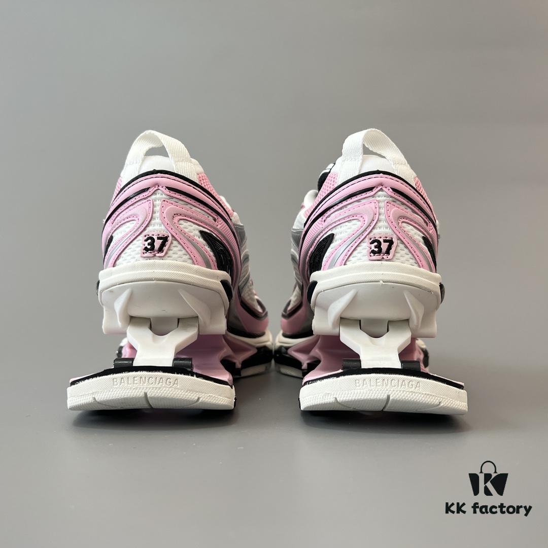 Balenciaga X-Pander Mesh Nylon Lace-Up Non-Slip Low-Cut Sneakers in White, Black, and Pink