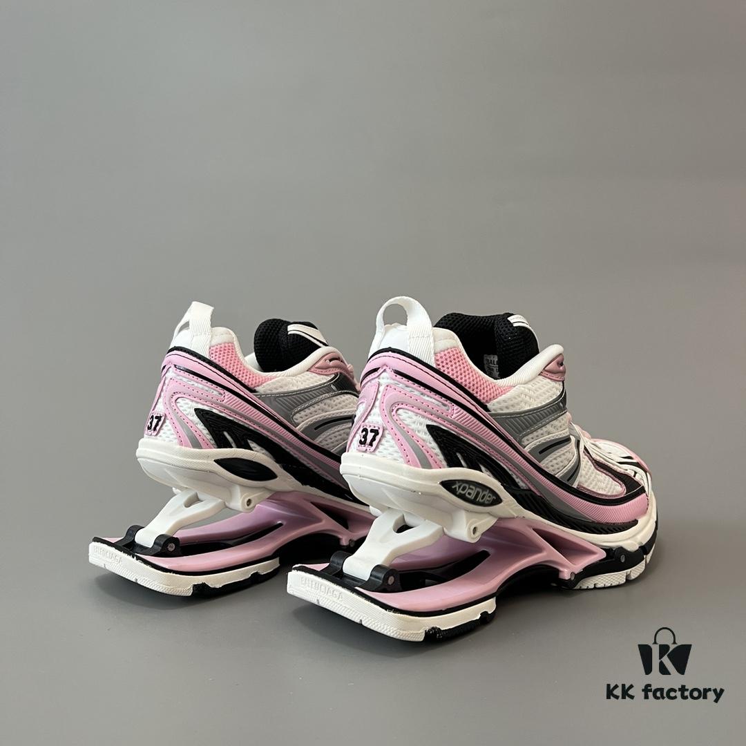 Balenciaga X-Pander Mesh Nylon Lace-Up Non-Slip Low-Cut Sneakers in White, Black, and Pink