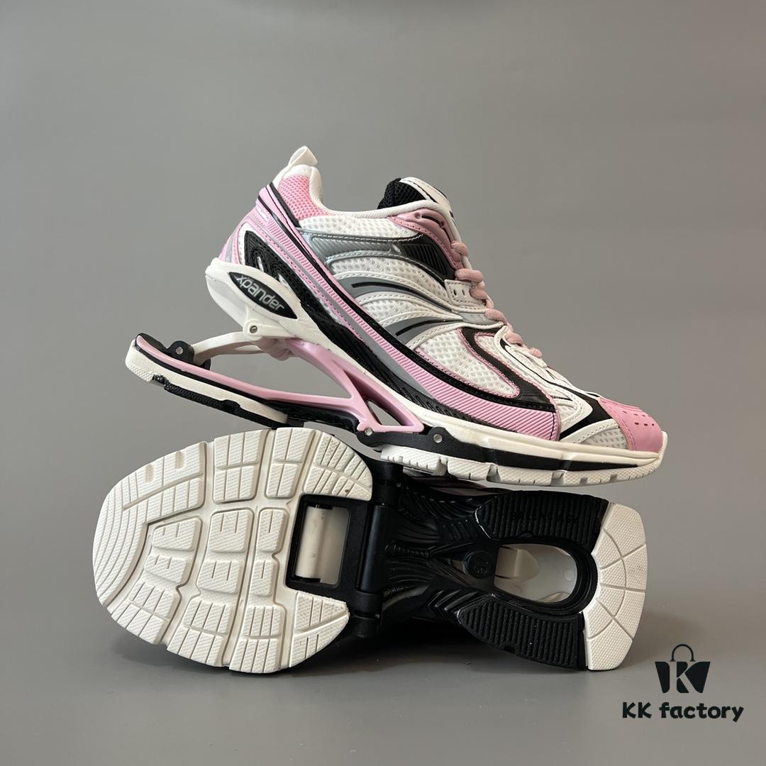 Balenciaga X-Pander Mesh Nylon Lace-Up Non-Slip Low-Cut Sneakers in White, Black, and Pink